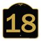 Signmission Designer Series Sign-Sign W/ Number 18, Black & Gold Aluminum Sign, 18" x 18", BG-1818-22904 A-DES-BG-1818-22904 - alternate 1